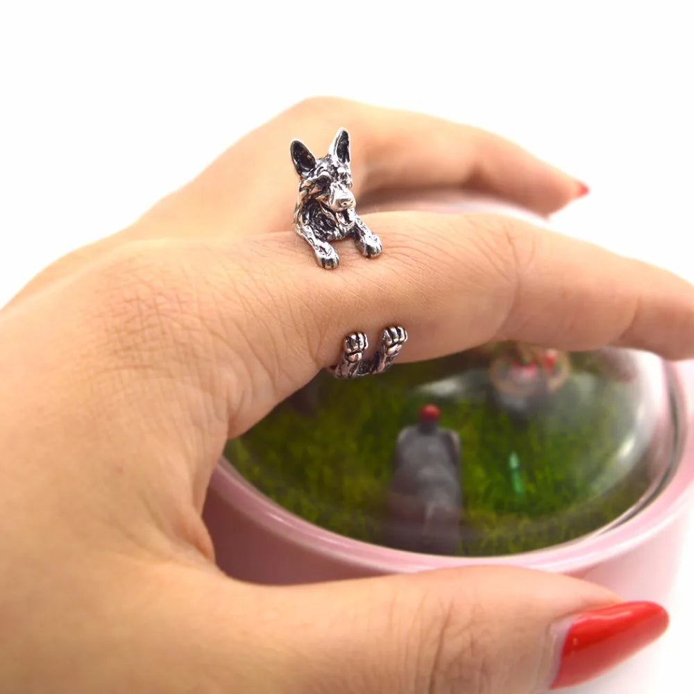 Fashion Ring Unique Handmade German Shepherd