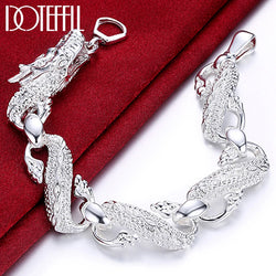 DOTEFFIL New Arrival 925 Sterling Silver Bracelet Bangle Cuff Man Women Dragon Bracelet Fine Jewelry Party Christmas Gift