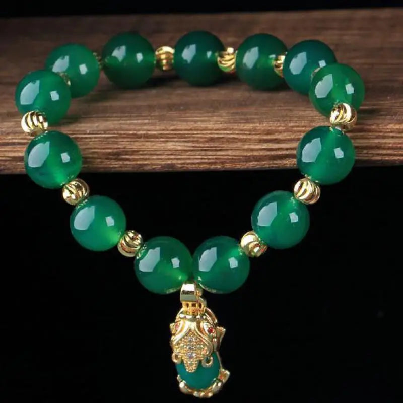 Genuine Natural Green Jade Lucky Bracelet Women.