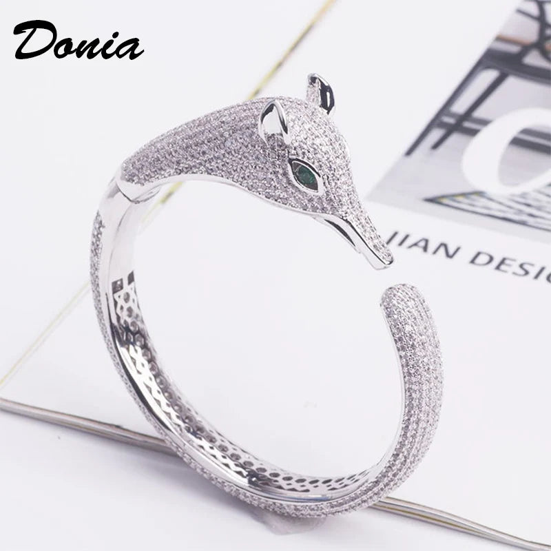 Donia jewelry Europe and America new copper micro-inlaid AAA zircon bracelet animal fox bracelet fine jewelry