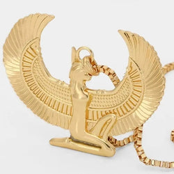 Ancient Egyptian Goddess Isis Spread Wings .