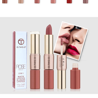 2 in 1 Matte Lipstick Gloss Cosmetics.