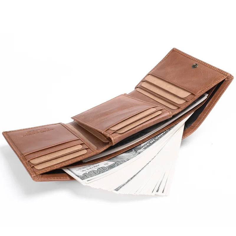 Genuine Cow Leather Men Wallets.