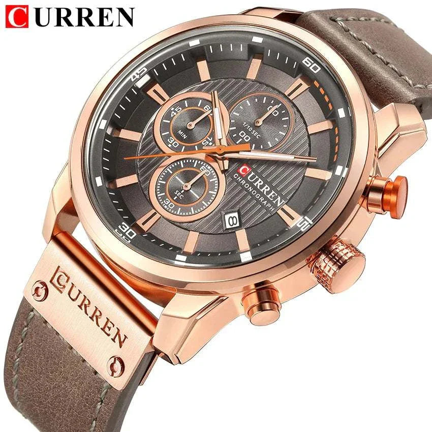 curren fashion date quartz men watch