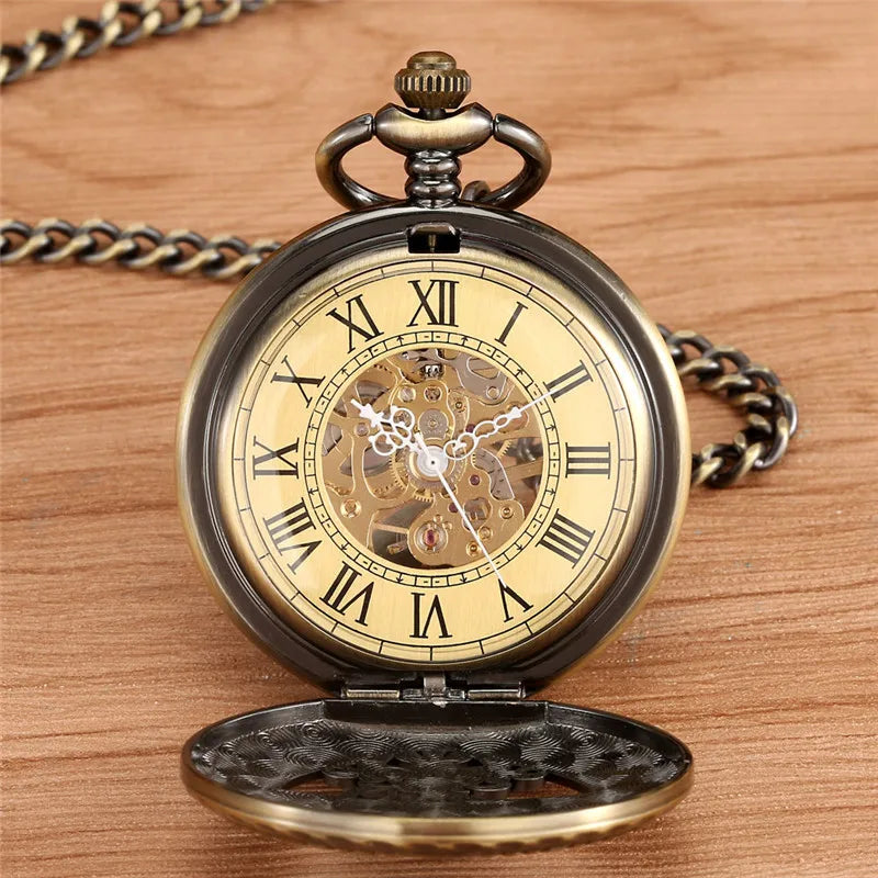 Classic Unisex Mechanical Hand Winding Pocket Watch.