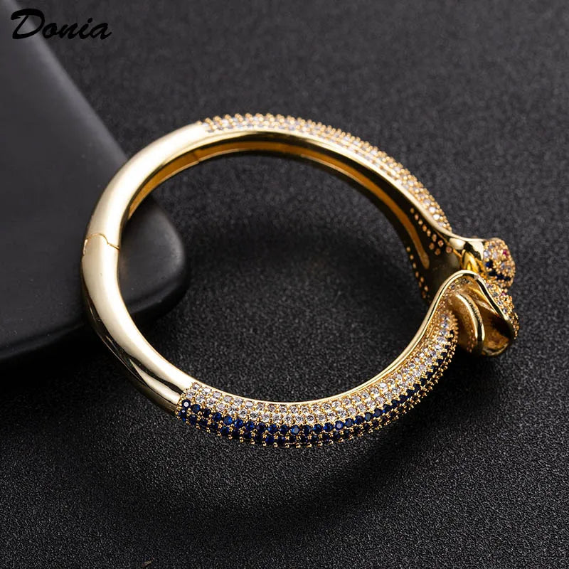 Donia jewelry fashion exaggerated European and American animal bracelet with AAA zirconia jewelry adjustable opening bracelet