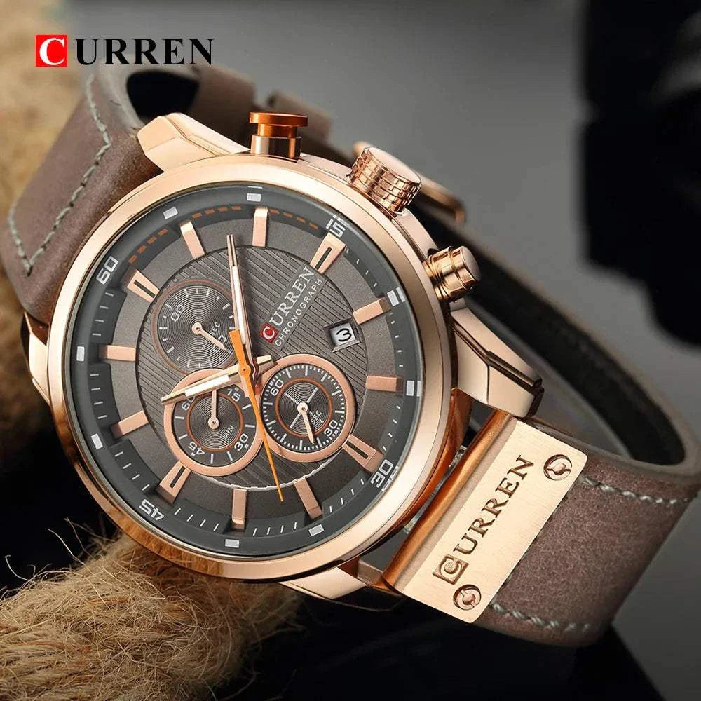 curren fashion date quartz men watch