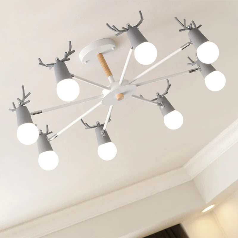 Scandinavian moose indoor chandelier modern living room pendant kitchen lighting bedroom dining room ceiling pendant lamp E27