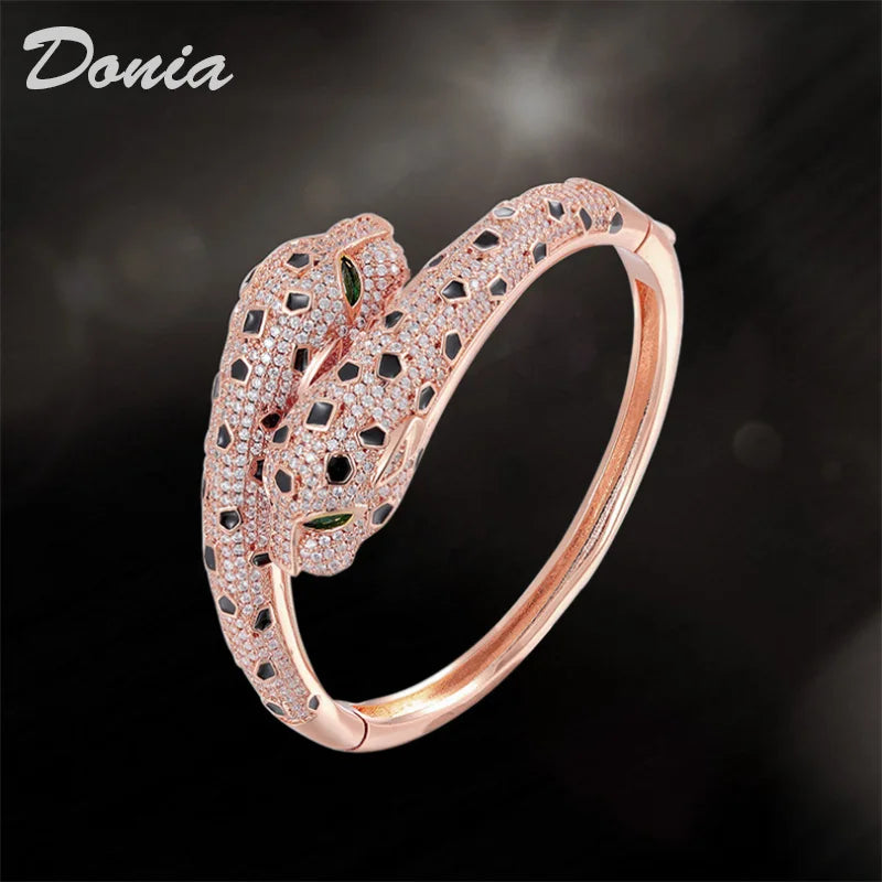 Donia jewelry Fashion classic copper inlaid AAA zircon bracelet rings for men and women couples animal jewelry sets