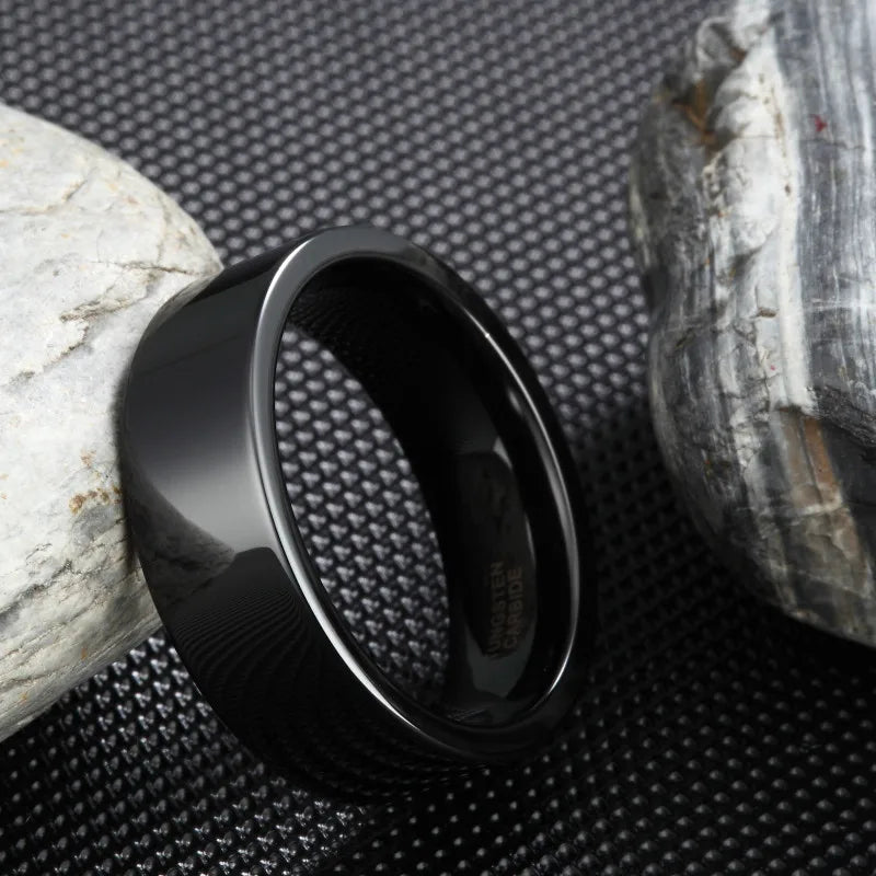 Black Tungsten Carbide Wedding Band ring