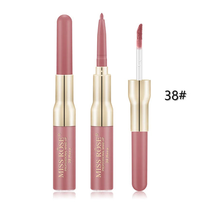 Double Head Lip Gloss Lipliner Pen Matte.