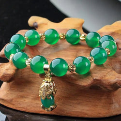 Genuine Natural Green Jade Lucky Bracelet Women.