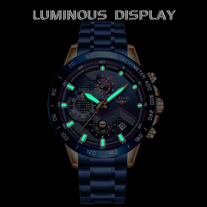 New Blue Fashion Business Mens Watches.