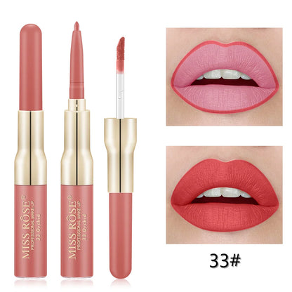 Double Head Lip Gloss Lipliner Pen Matte.