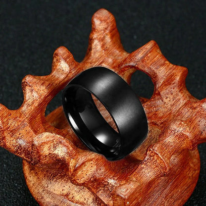 Cool Black 8mm Titanium Wedding Ring.