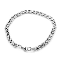 Bold stainless steel dragon link bracelet.