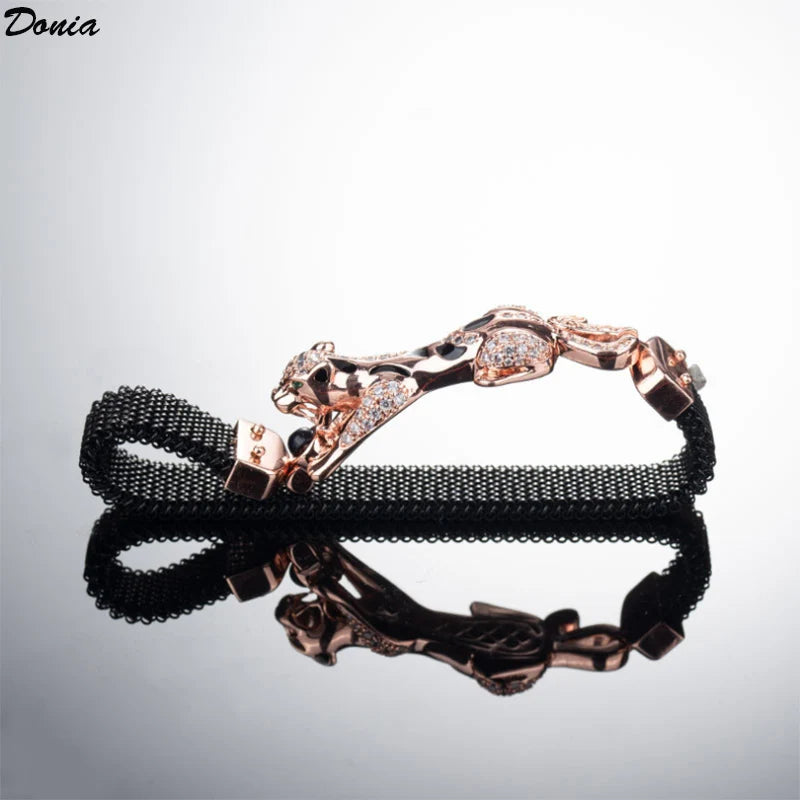 Donia Jewelry European and American luxury leopard bracelet copper micro-inlaid AAA zircon spring bracelet ladies jewelry gift