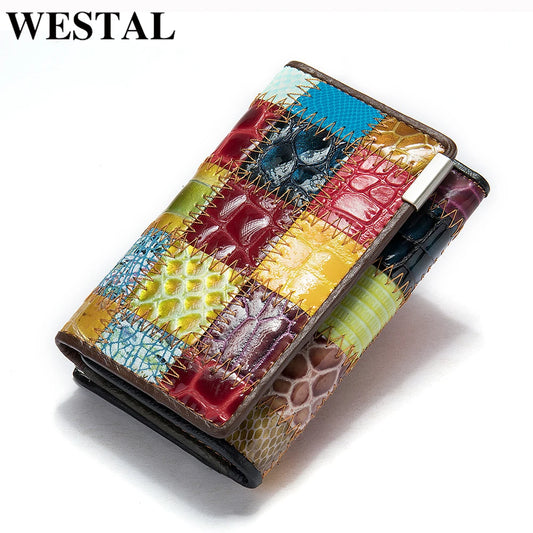 WESTAL Women's Wallet Female Wallet Genuine  Leather Purse For Women Crocodile Pattern Design Luxury Brand Lady Clutch Female