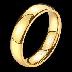 Titanium Ring Men Women Gold Plated High Polished Wedding.