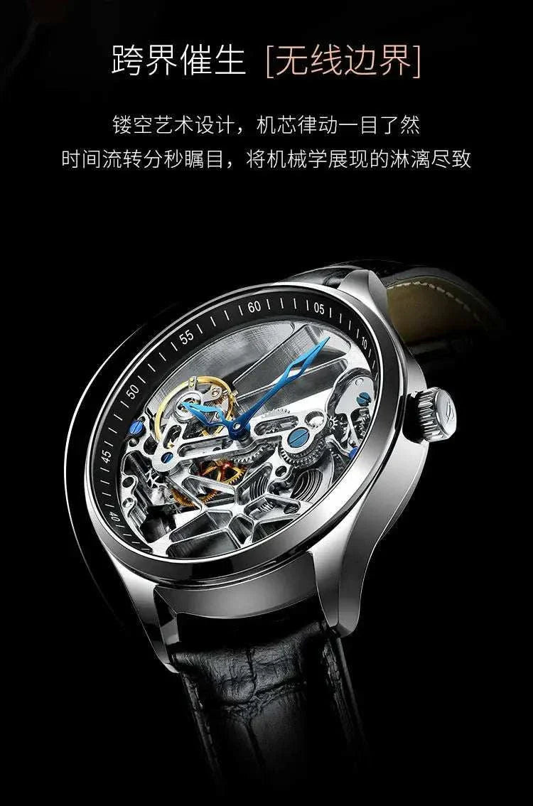 Hollow out Tourbillon Automatic MAN WATCH limited edition Mechanical Watches Fashion Belt and steel band Men&