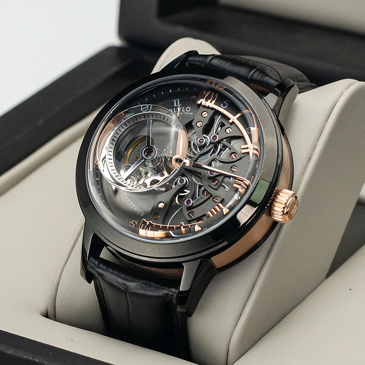 OBLVLO Designer Fashion Watches For Men Skeleton.