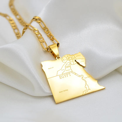 Egypt Map States Pendant Necklaces unisex.