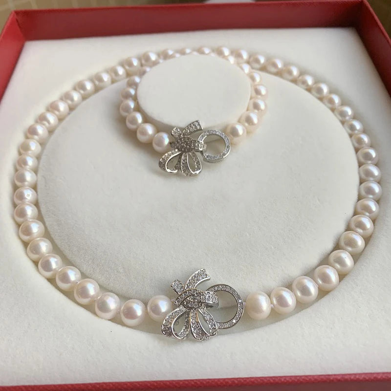 2021 Freshwater Pearl Choker Bracelet Set.