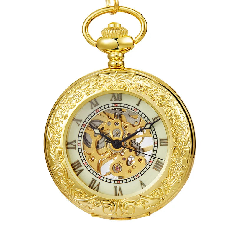 Vintage Gold Bronze Mechanical Pocket Watch