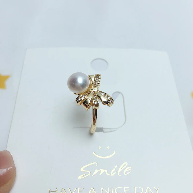 Natural Freshwater Pearl Ring Gold.