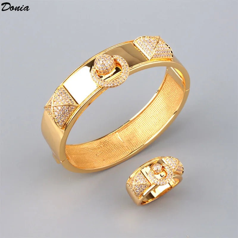 Donia jewelry European and American luxury micro-inlaid AAA zircon bracelet simple bracelet for men and women