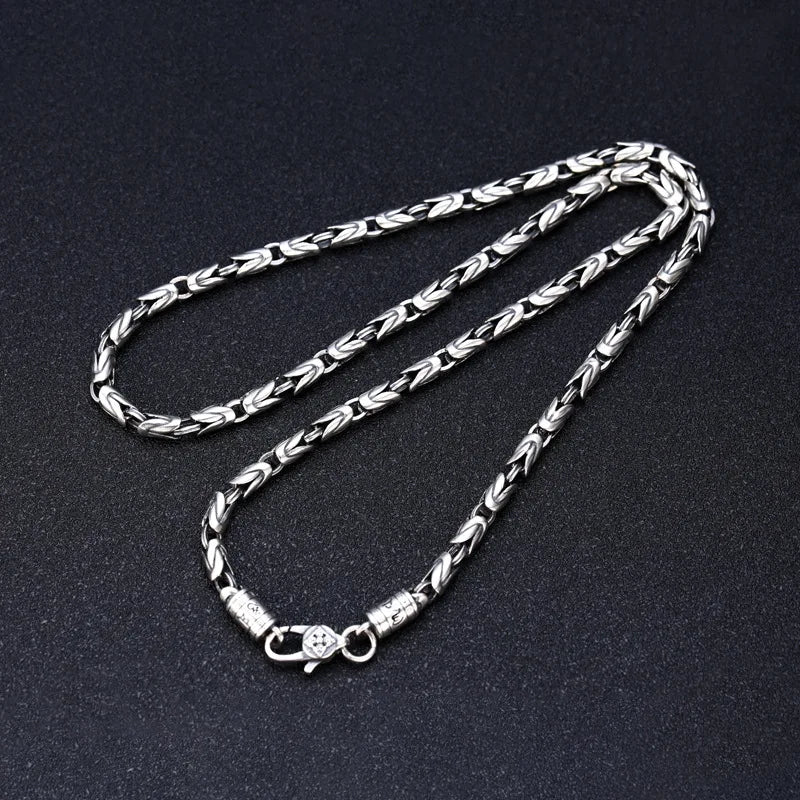 Pure S925 Silver Jewelry Retro Thick.