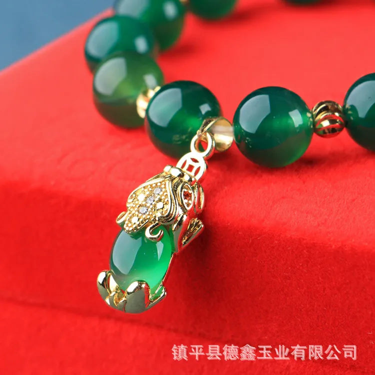 Genuine Natural Green Jade Lucky Bracelet Women.