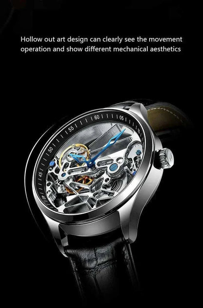 Hollow out Tourbillon Automatic MAN WATCH limited edition Mechanical Watches Fashion Belt and steel band Men&