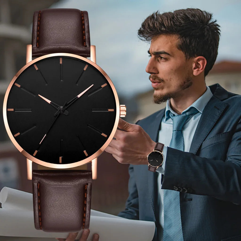 Watches For Men Leather Band Luxury Watches Quartz Watch Orologio Uomo Reloj Hombre