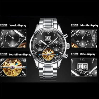 Carnival tourbillon automatic mechanical watch for men