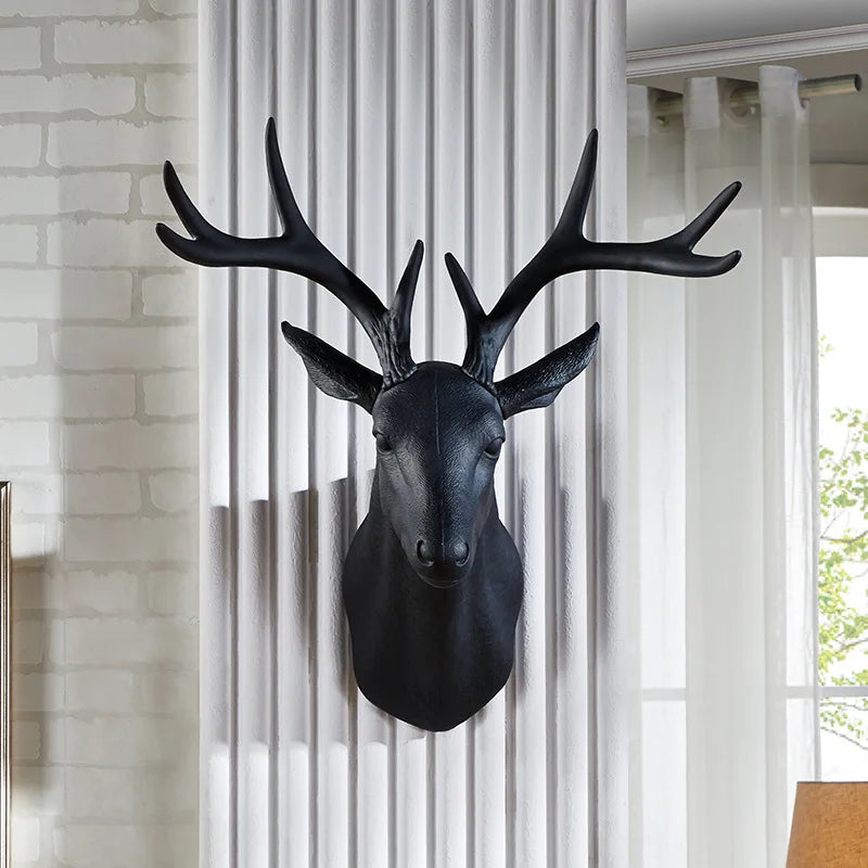 Deer Head Wall Art Animal Head Art Decor White Fake.