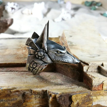 Stainless Steel Wolf Head Men Ring.