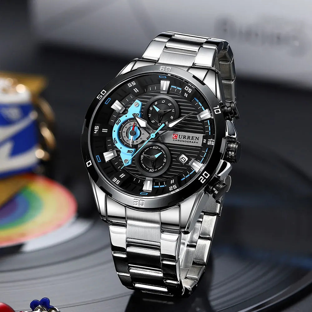 CURREN Stainless Steel Watches for Mens Creative.