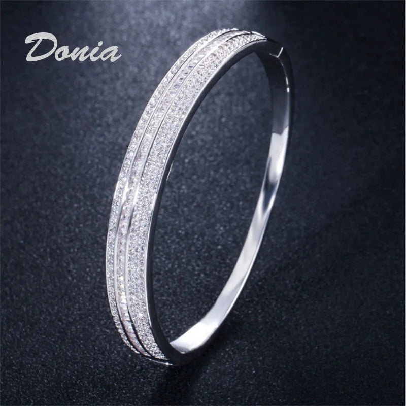 Donia jewelry Fashion Women's Two-Color Bracelet Micro-Inlay AAA Zircon Jewelry Bracelet Wedding Accessories African Jewelry