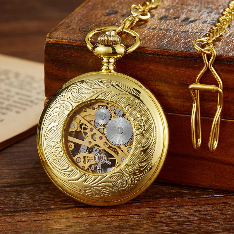 Vintage Gold Bronze Mechanical Pocket Watch