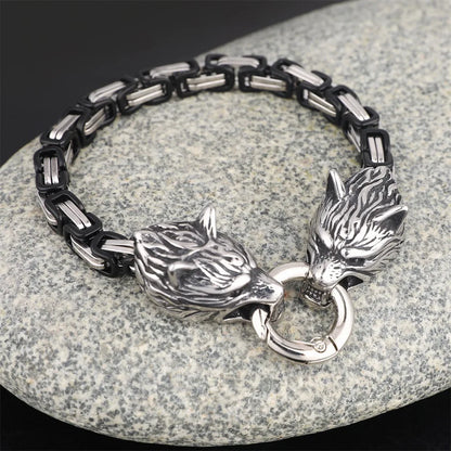 Wolf Head Bracelet Men Stainless Steel