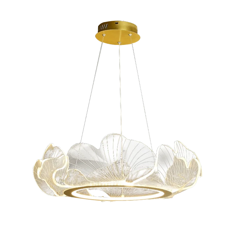 Postmodern light luxury living room chandelier modern minimalist dining room bedroom nordic lotus leaf lamp