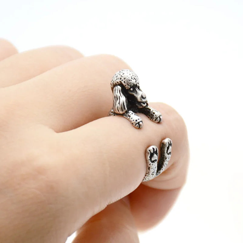 Funny French Puppy Dog Rings for Women.