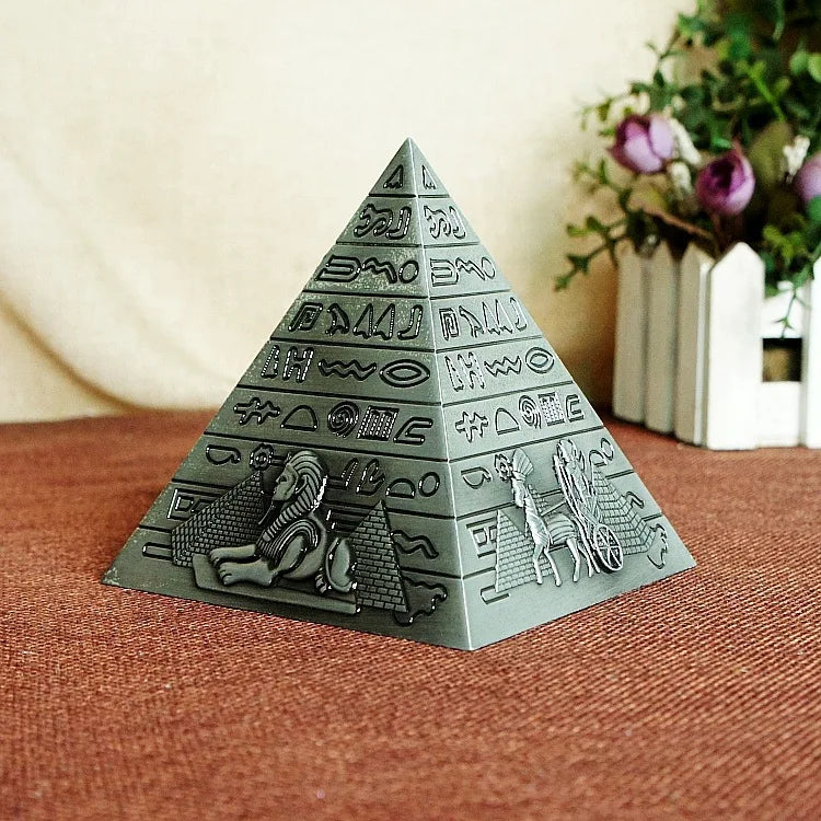 Egyptian Metal Pharaoh Pyramids Figurine Building