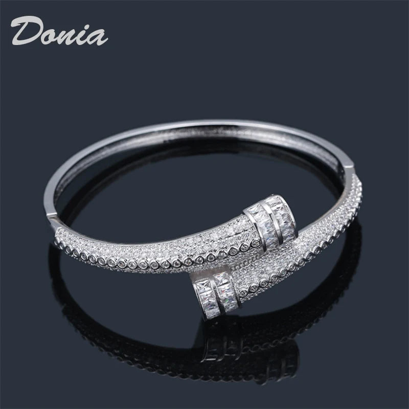 Donia jewelry European and American fashion copper micro-inlaid AAA zircon bracelet men's and women's fashion zircon bracelet