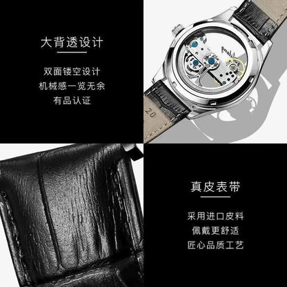 Hollow out Tourbillon Automatic MAN WATCH limited edition Mechanical Watches Fashion Belt and steel band Men&