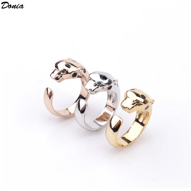 Donia Jewelry New Fashion enamel leopard bracelet European and American luxury ring luxury jewelry set for men and women