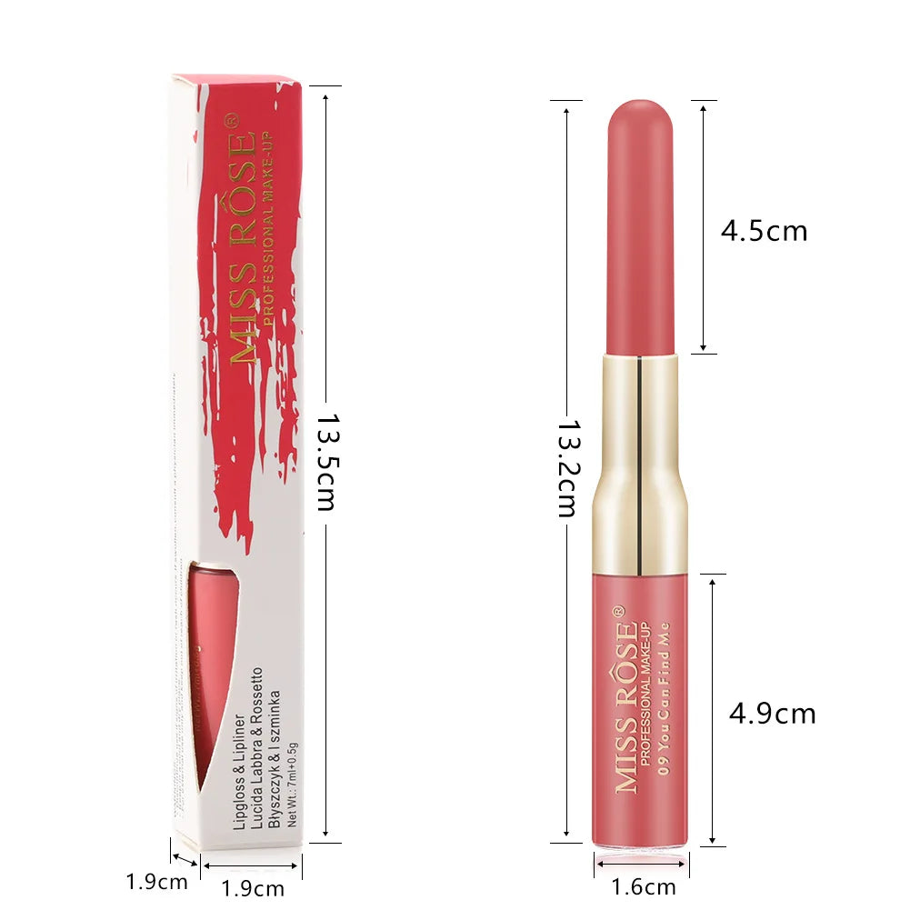 Double Head Lip Gloss Lipliner Pen Matte.