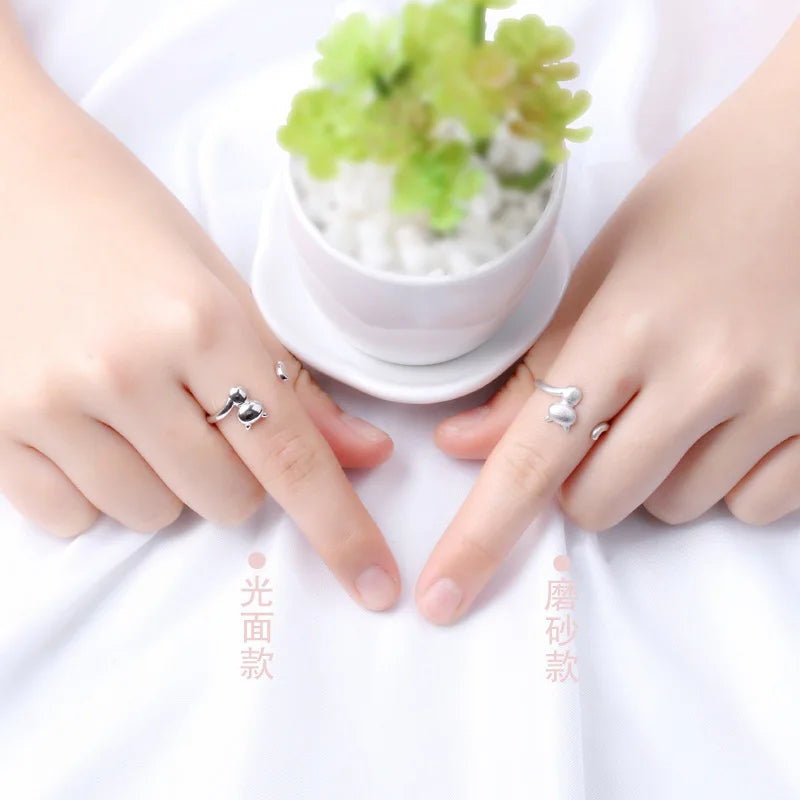 Silver 925 Rings For Women Korea Style Cat Finger Ring.