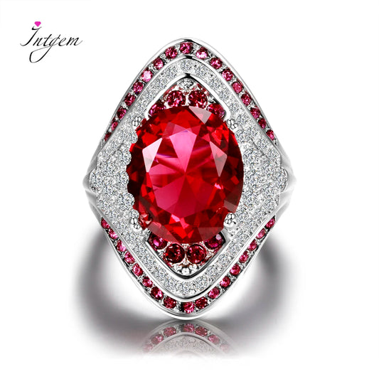 Genuine Unique 925 Silver Ring with Ruby Stones For Women Vintage Crystal Fashion Luxury Wedding Party Jewelry Gifts Wholesale